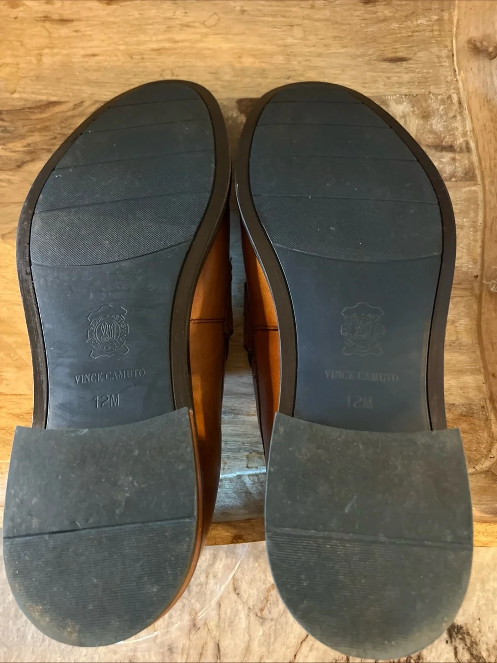 Vince Camuto Brown Leather Penny Loafers